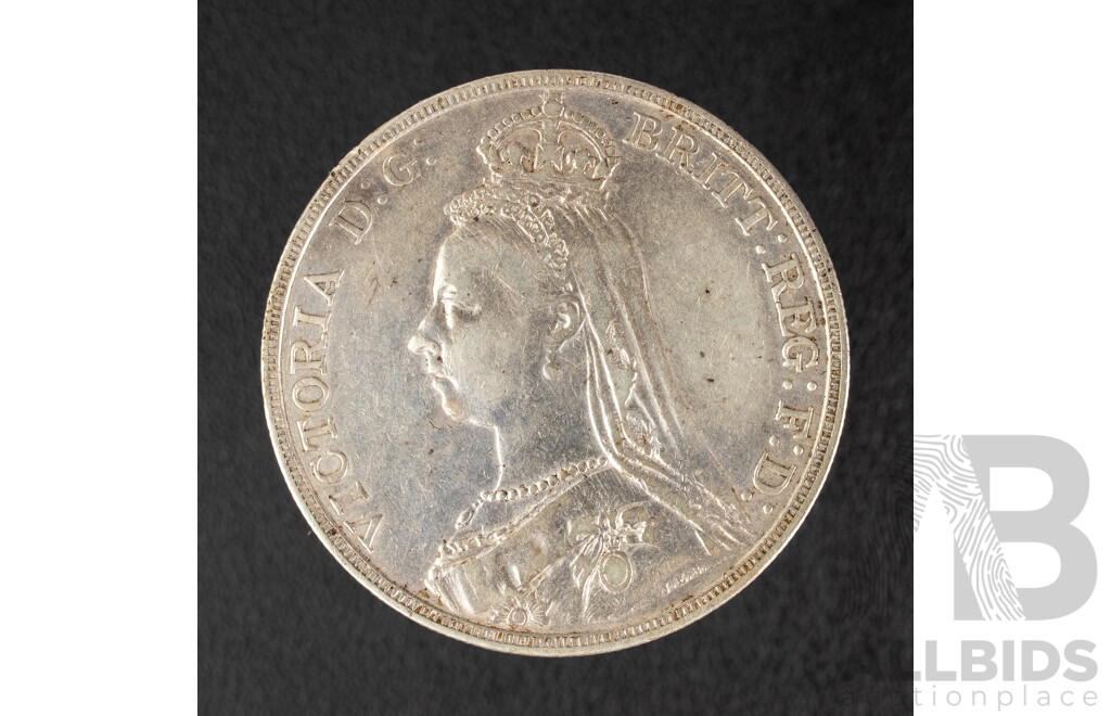 United Kingdom 1890 Queen Victoria Silver Crown .925