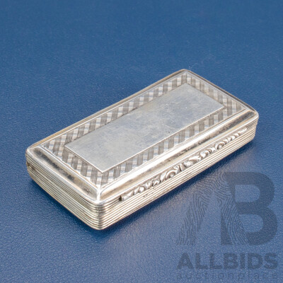 Antique Silver Snuff Box, Francis Clark, Birmingham, 1841