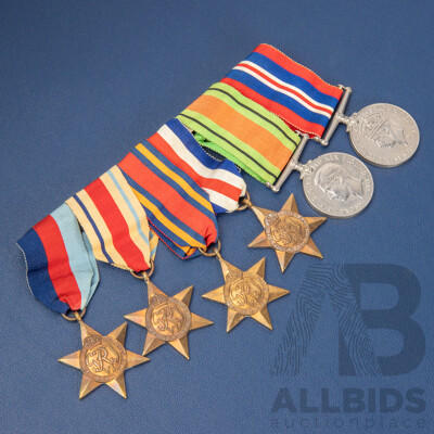 Collection of Word War Two Army Medals Including 1939-1945 Star, The Africa Star, The Burma Star, The France and Germany Star, The Defence Medal
