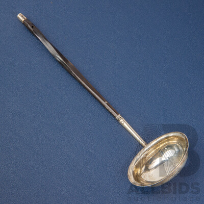 Antique Sterling Silver Toddy Ladle with Barley Twist Handle