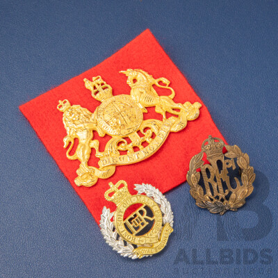 Three Great Britain Military Badges Including Royal Engineers, WW1 RFC, Household Cavalry