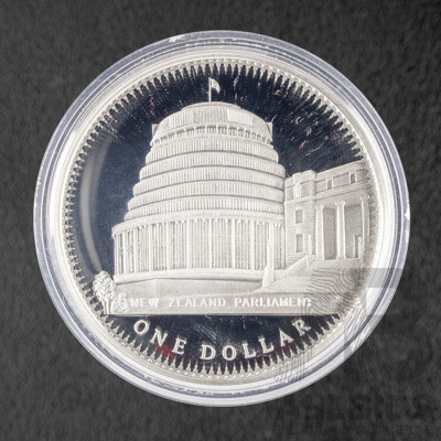 New Zealand 1978 Silver Proof One Dollar Coin, 25th Anniversary of the Coronation of QE2 .925