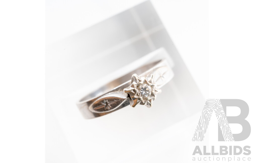 18ct Vintage Diamond Ring, TDW0.03ct, Size K, 2.92 Grams