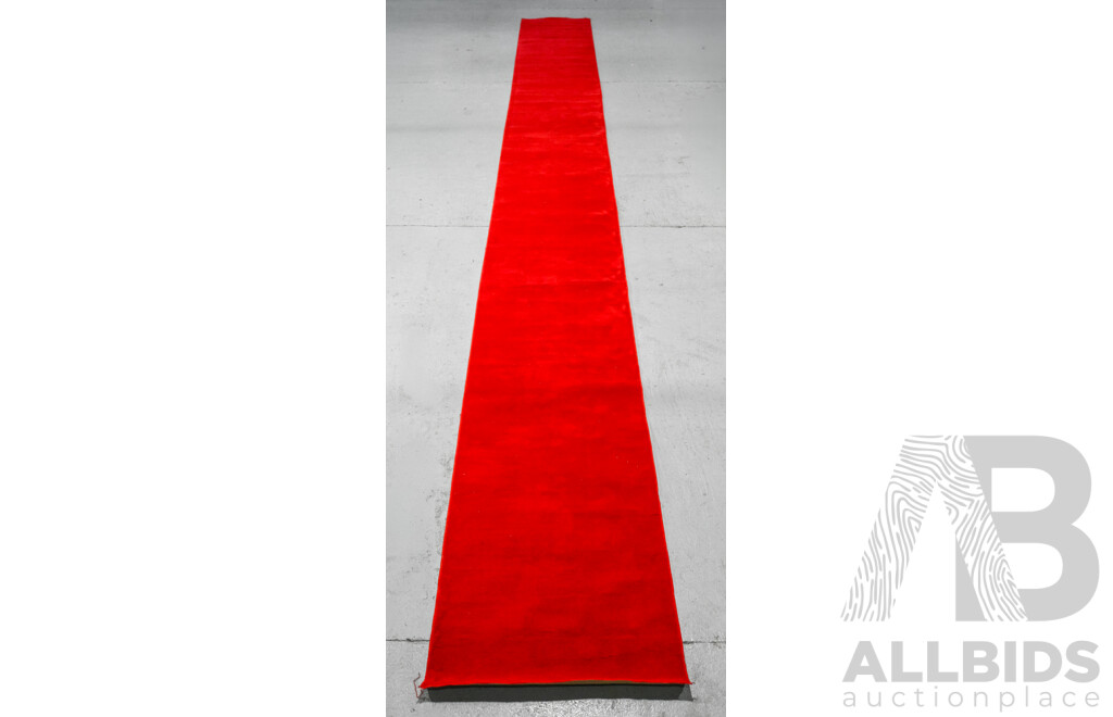 Massive Machine Made Acrylic Red Hallway Runner
