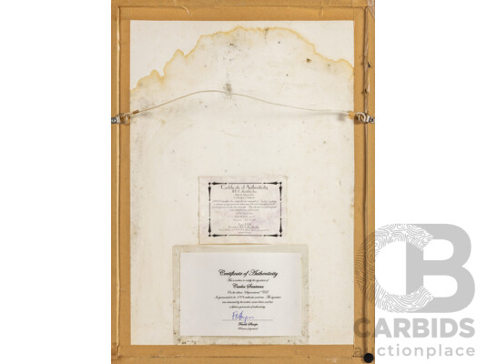 Framed Carlos Santana Photograph and Supernatural CD, Both Signed by Santana, 58 x 43 cm (frame)