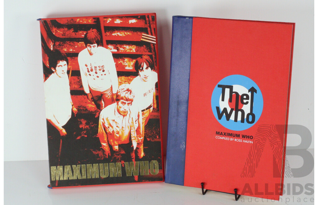 Limited Edition 881 of 1500, Signed by Ross Halfin, 'The Who: Maximum Who', Genesis Publications, 2002, Quarter Leather Bound Hard Cover in Slip Case