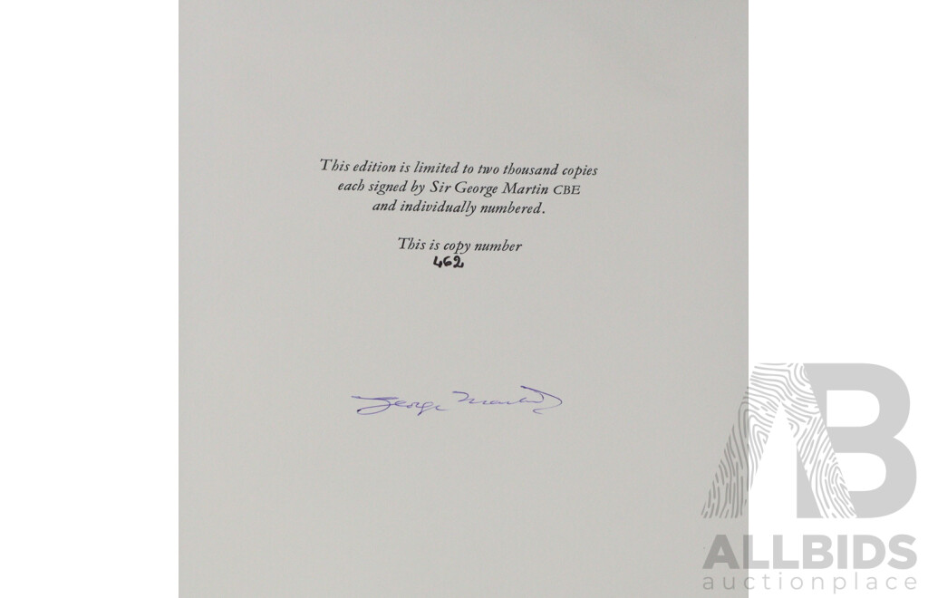 Limited Edition 462 of 2000, Signed by Sir George Martin, 'Playback: An Illustrated Memoir', George Martin, Genesis Publications, 2002, Hard Cover in Solander Case