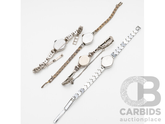 Vintage Ladies' Watches, Coronet, Lauris, Zeitex - Lot of 4