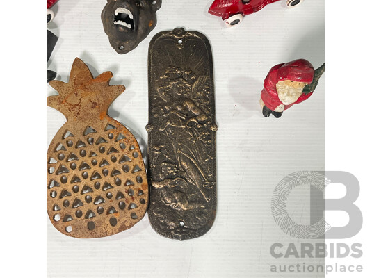 Collection of Reproduction Cast Iron Figure, Vehicles and More (12)