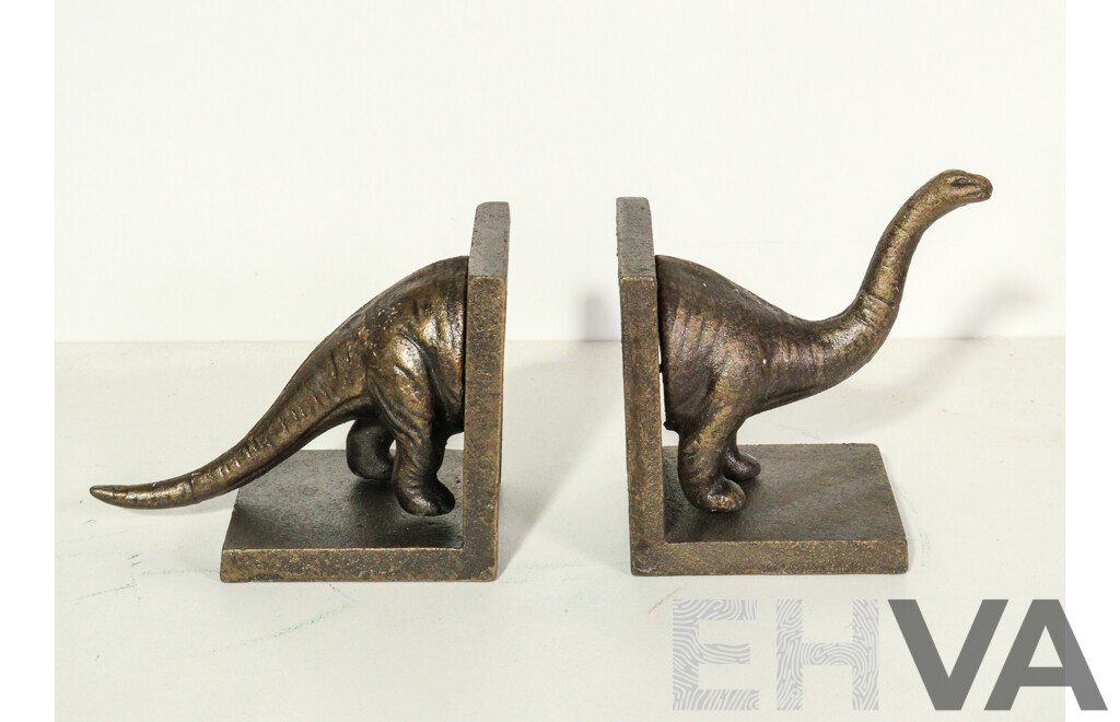 Pair of Cast Iron Dinosaur Bookends