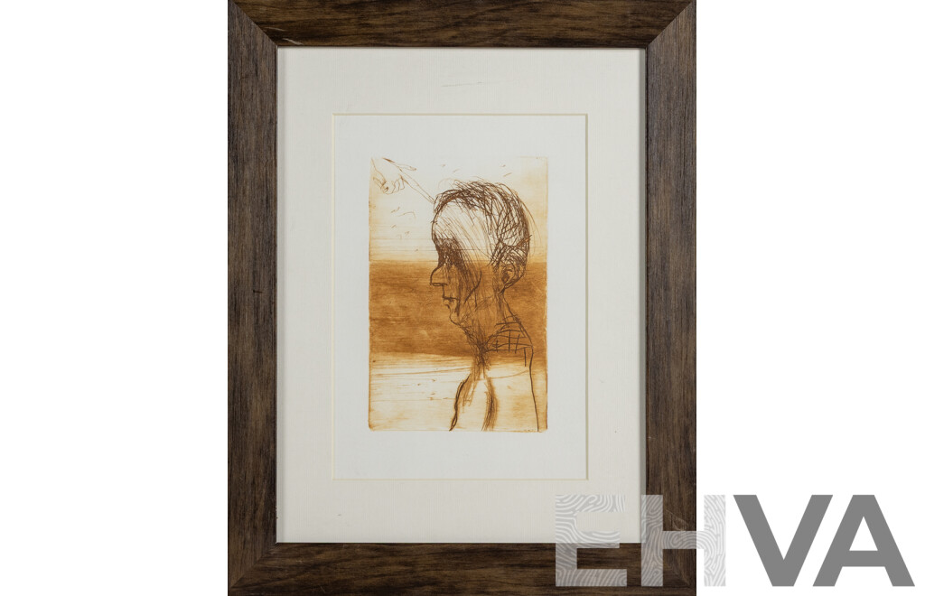 John Olsen, (20th Century, Australian, 1928-2023 ) The Stroke (from the Book New York Nowhere by Same), Unsigned Printer's Proof After Original 1998 Etching, 48 x 38 cm (frame)