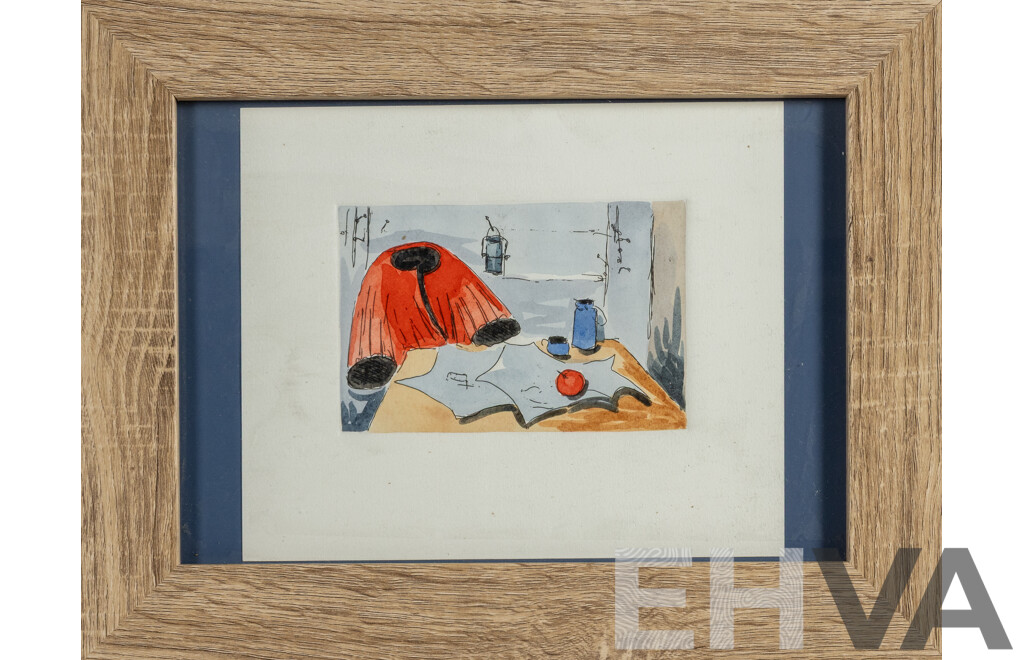 Pro Hart, (20th Century, Crib Time, Hand Coloured Etching, Unsigned Publisher's Proof, 29 x 37 cm (frame)