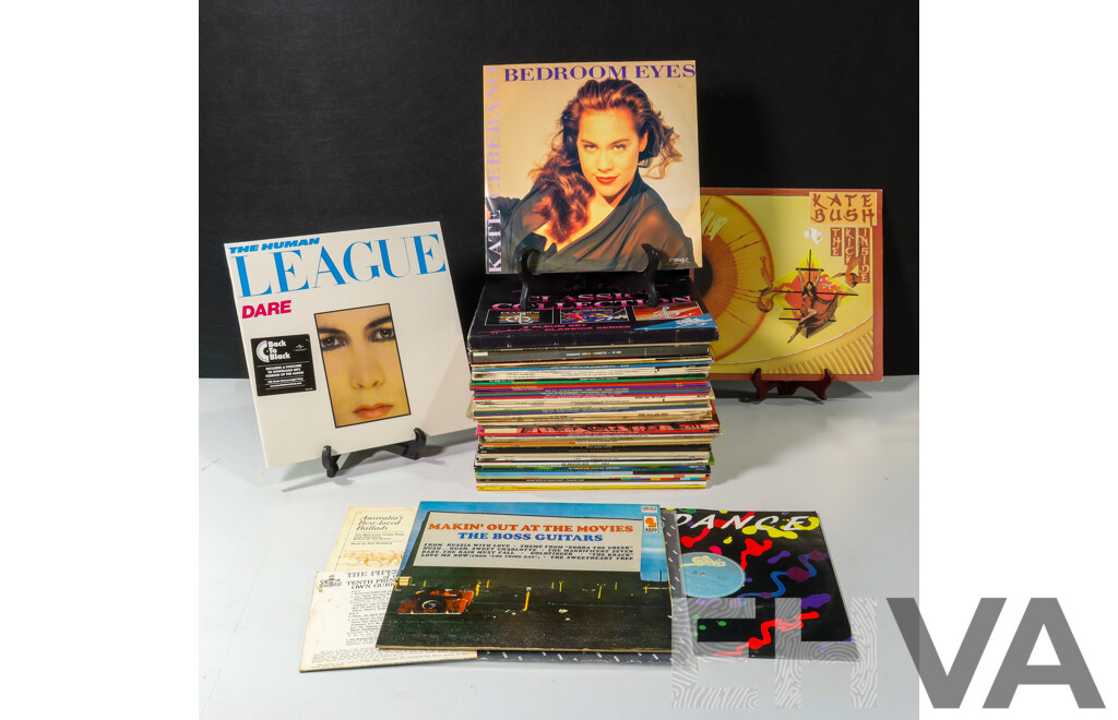 Collection of Vinyl Including The Human League - Dare, Kate Bush - The Kick Inside, Kate Ceberano - Bedroom Eyes and More