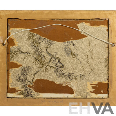 Artist Unknown (20th Century, Working C1970s), Still Life - Flowers with Japanese Figurine (1970), Wonderful Vintage Original Oil on Canvas, 45 x 55 cm (frame)