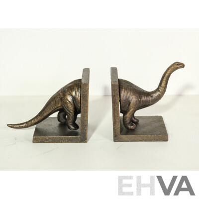 Pair of Cast Iron Dinosaur Bookends