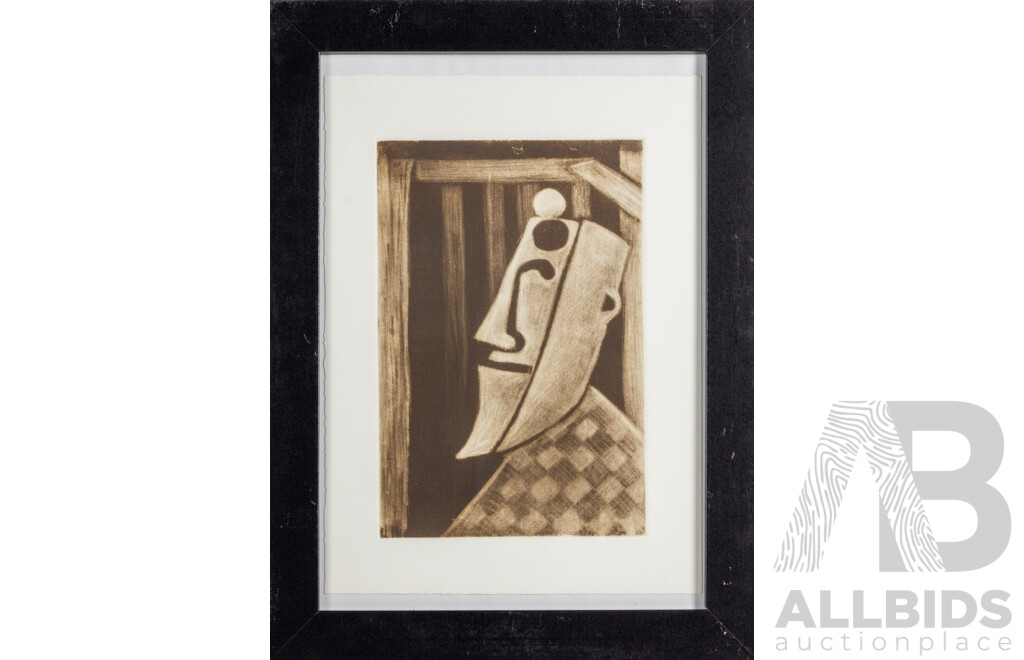 Pro Hart, (20th Century, Australian, 1928--2006), Old Miners Face (I), Burnished Aquatint Etching, Unsigned Printer's Proof, 49 X 36 Cm (frame)