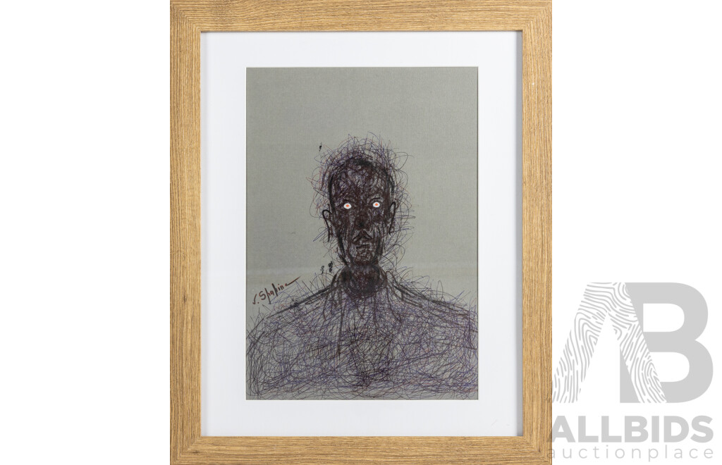 Jack Shahine, (20th Century, Australian), Modern Life - Radio Waves, Original Pen, Ink and Mixed Media, 57 x 47 cm (frame)