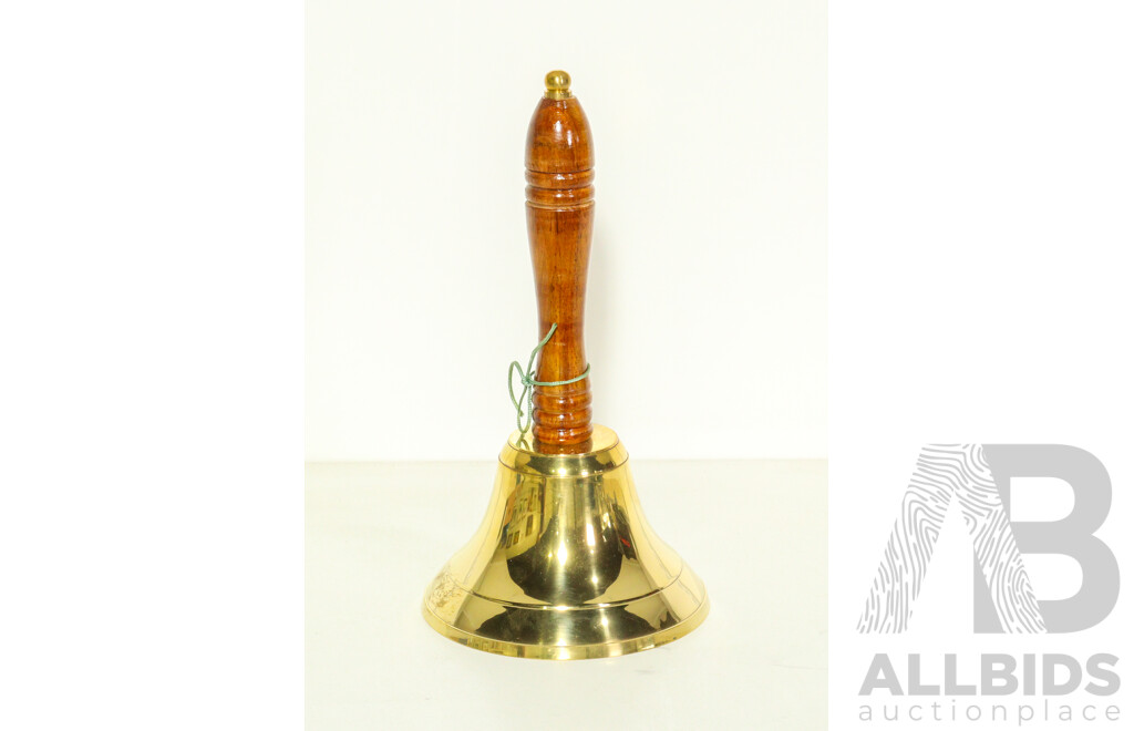 Classic Brass Hand Bell with Wooden Handle