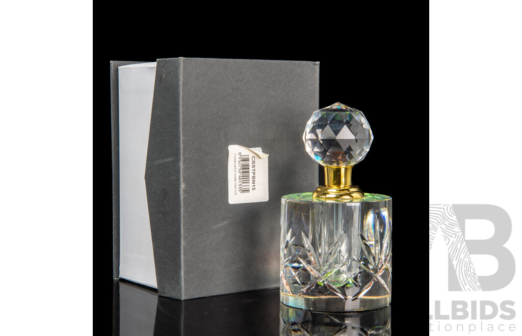 Crystal Perfume Bottle in Original Box, 15 x 11 x 9 cm (box)