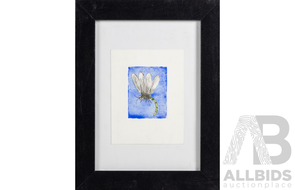 Pro Hart (20th Century, Australian, 1928-2006), Dragon Fly, Coloured Etching, 36 x 28 cm (frame)