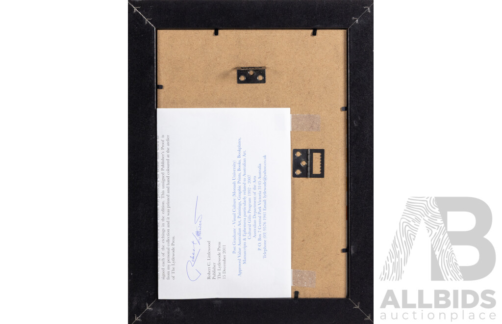 Pro Hart (20th Century, Australian, 1928-2006), Dragon Fly, Coloured Etching, 36 x 28 cm (frame)