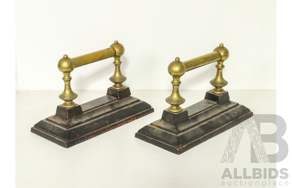 Pair of Victorian Brass Fire Rest