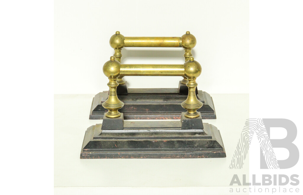 Pair of Victorian Brass Fire Rest