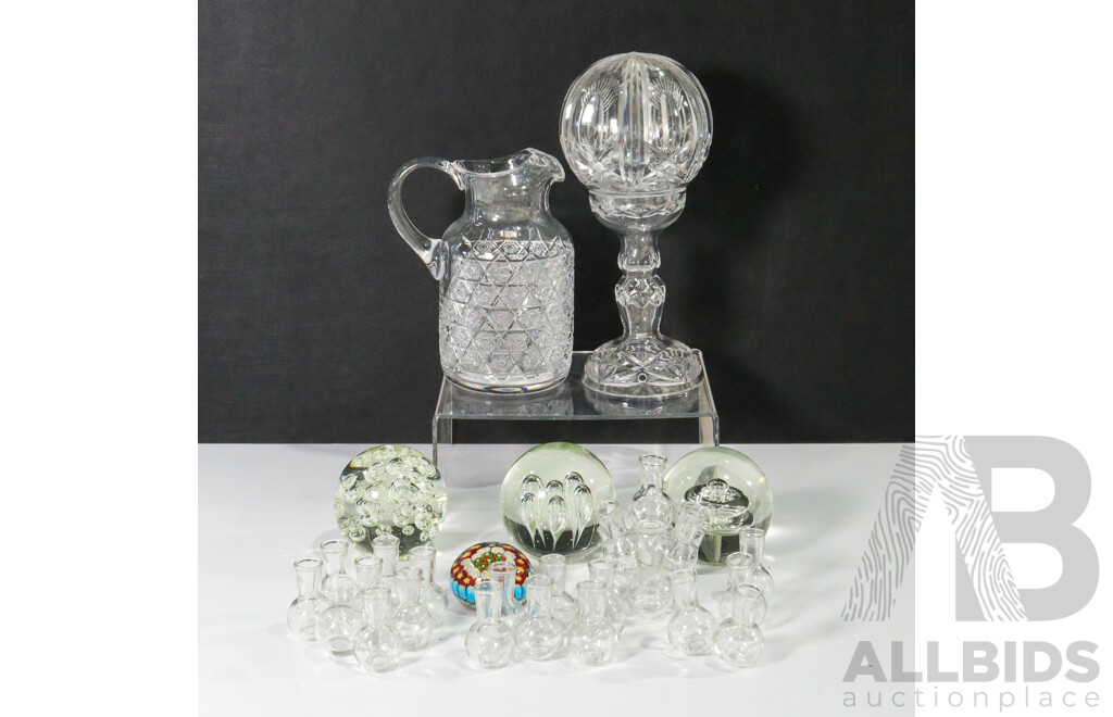 Collection of Glassware Sculptures and Jug