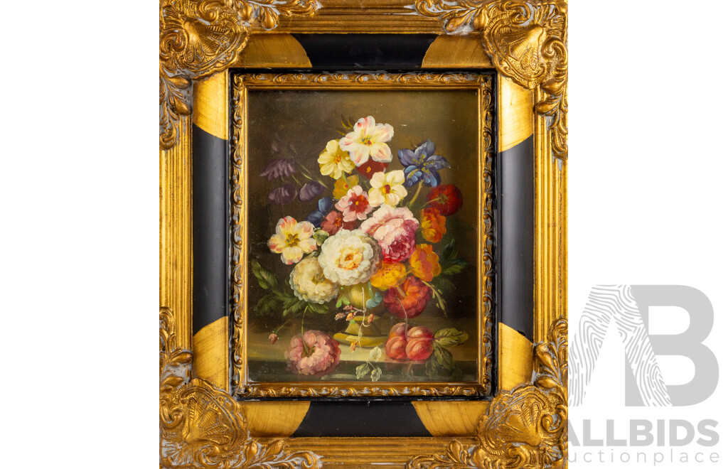 Artist Unknown, (20th Century), Still Life with Bouquet of Flowers, Vintage Oil on Board, 39 x 34 cm (frame)