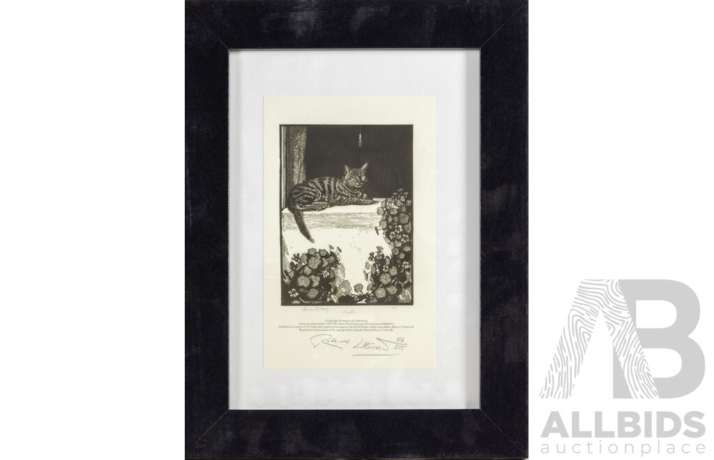 After Lionel Lindsay (19/20th Centuries, Australian, 1874-1961), Siesta,  Reproduction Print After Original 1924 Wood Engraving, 37 x 29 cm (frame)