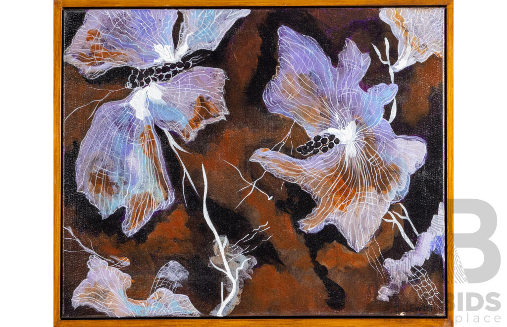 C.J. Lewis, (20th Century, Australian, 1952-), Dying Staghorn [Detail], Original Oil on Canvas, 44 x 54 cm (frame)