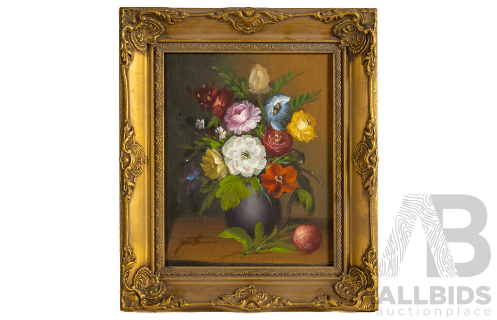 Artist Unknown, (20th Century), a Painter's Bouquet, Original Vintage Oil on Canvas Board, 34 x 29 cm (frame)