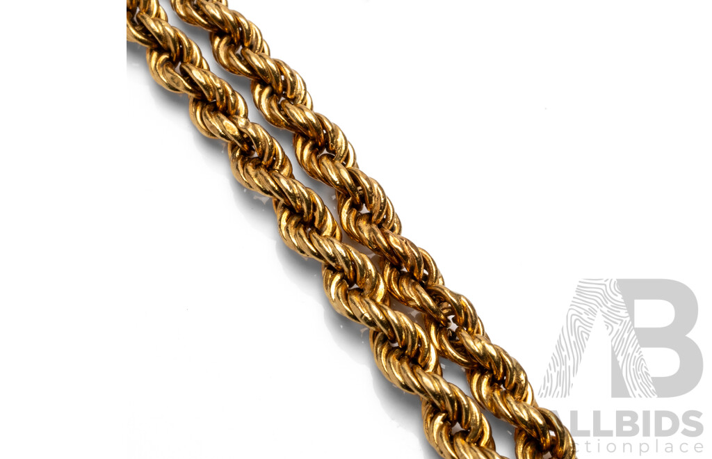 18ct Yellow Gold Rope Bracelet - 3.98gms