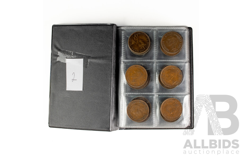 Album of Sixty Australian Pennies, Examples Spanning 1912 to 1964