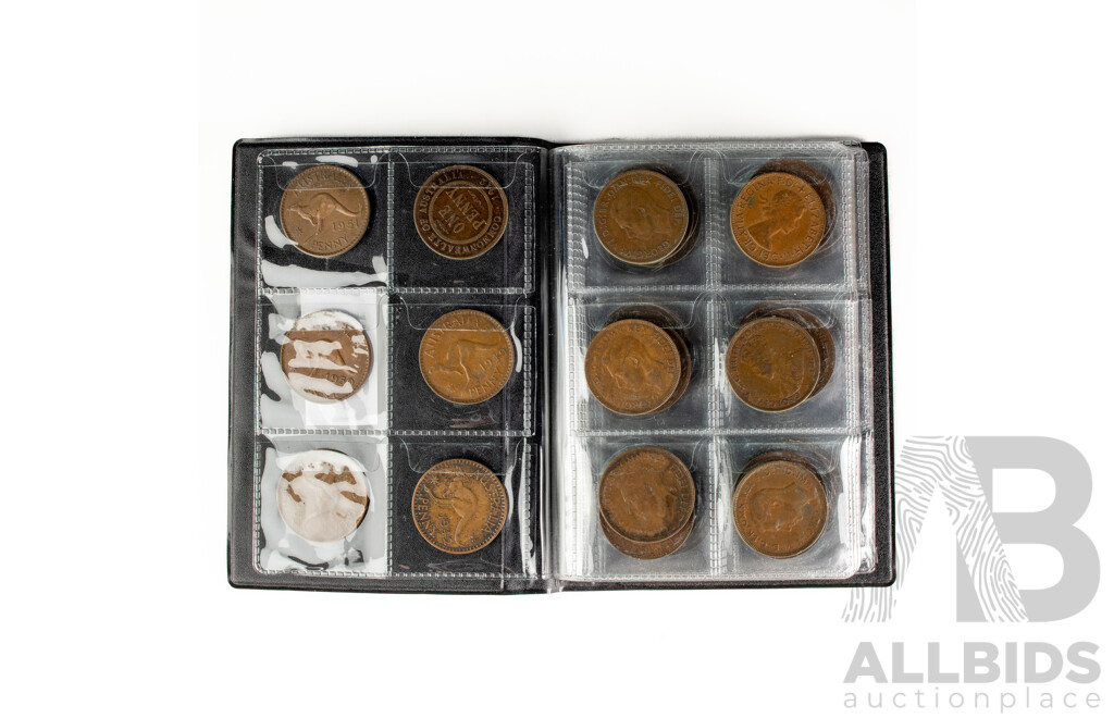 Album of Sixty Australian Pennies, Examples Spanning 1912 to 1964