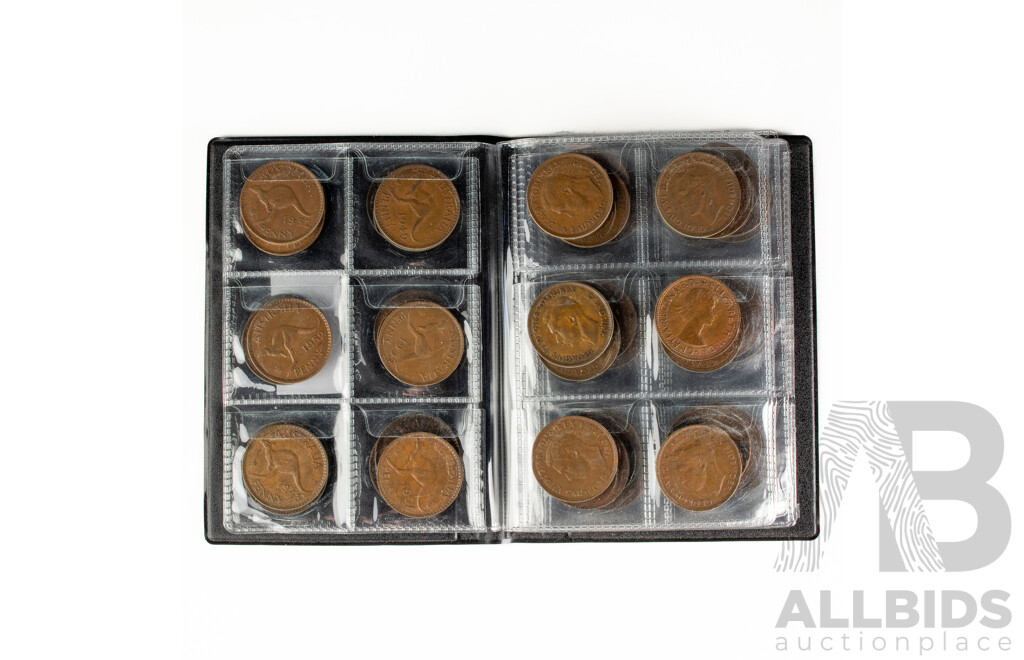Album of Sixty Australian Pennies, Examples Spanning 1912 to 1964