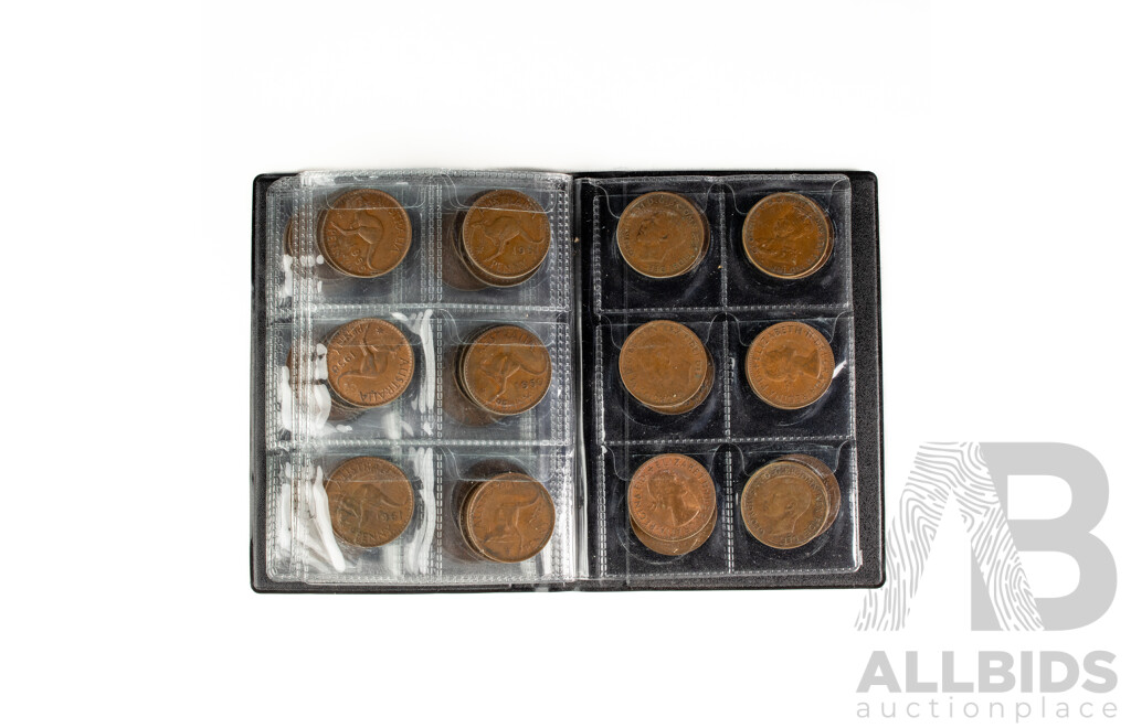 Album of Sixty Australian Pennies, Examples Spanning 1912 to 1964