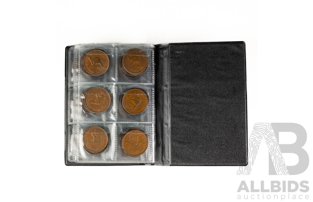Album of Sixty Australian Pennies, Examples Spanning 1912 to 1964