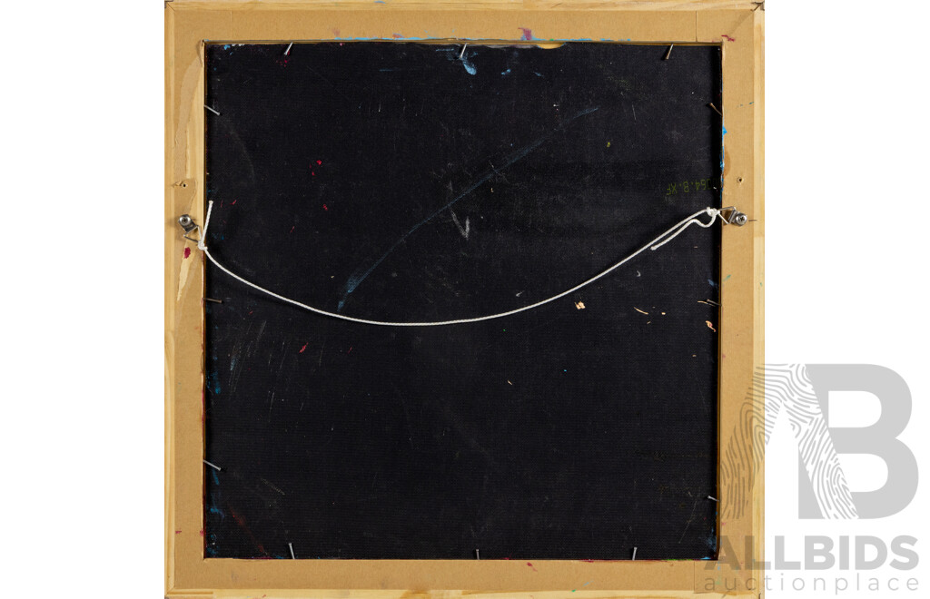 Jack Shahine, (20th Century, Australian), Summer Blooms in Blue Vase, Wonderful Original Acrylic on Board, 51 x 51 cm (frame)