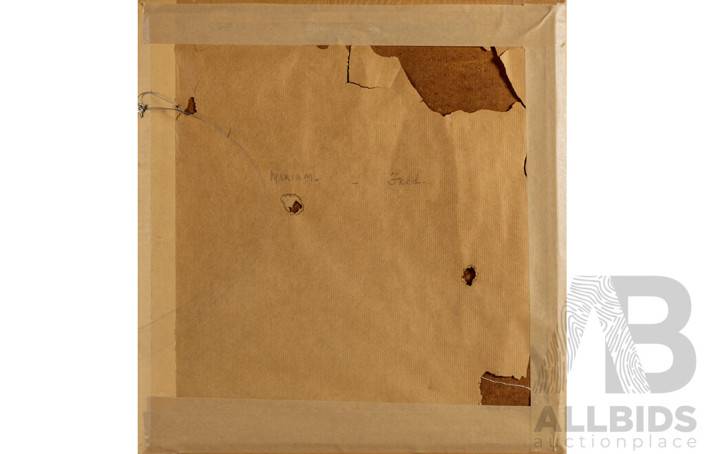 Signed Indistinctly, (20th Century, Australian), Miriam & Fred, Wonderful Original Oil on Board, 55 x 52 cm (frame)