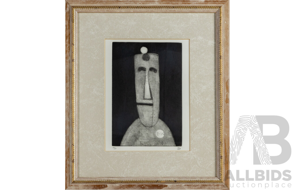 Pro Hart, (20th Century, Australian, 1928--2006), The Bic Man, Editioned & Signed Etching, 55 x 47 cm (frame)