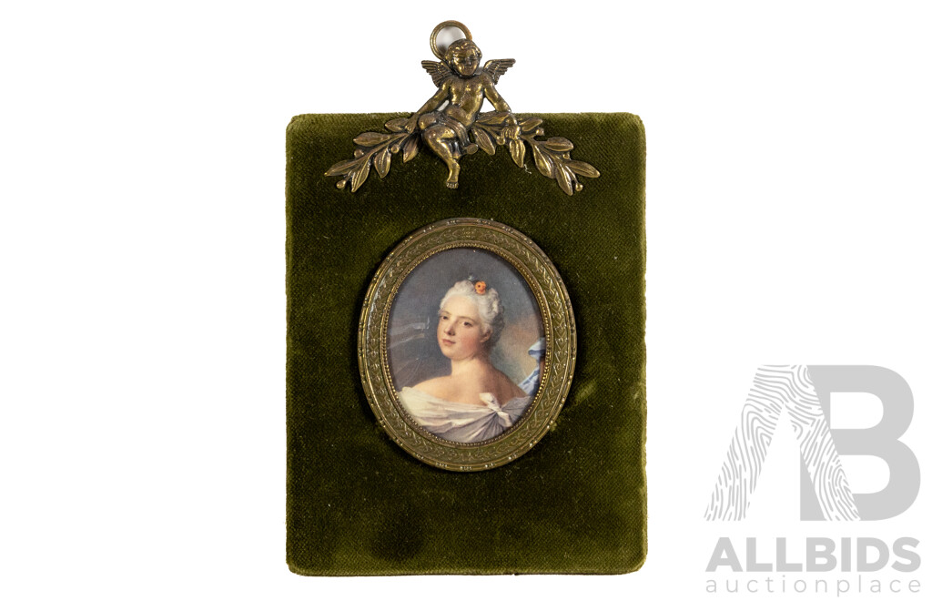 Artist Unknown, (20th Century), Miniature Portrait of a Dutch Regal Lady, Vintage Reproduction Colour Print, 13 x 10 cm (frame)