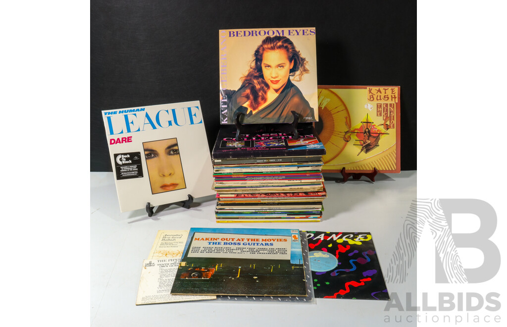 Collection of Vinyl Including The Human League - Dare, Kate Bush - The Kick Inside, Kate Ceberano - Bedroom Eyes and More
