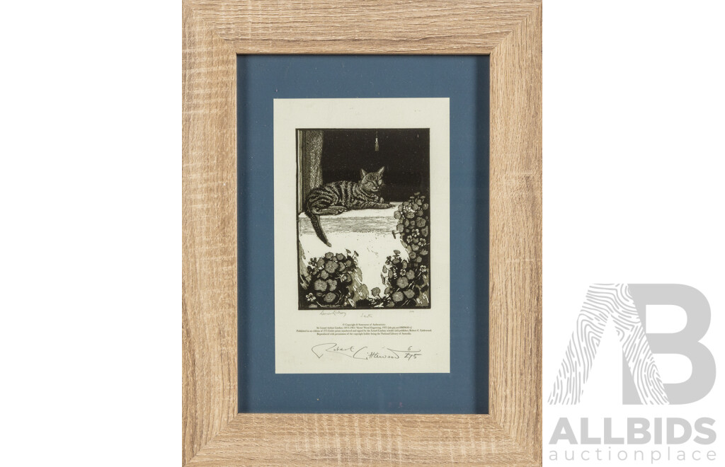 Sir Lionel Lindsay, (19/20th Centuries, Australian, 1874-1961), Siesta, The Black Cat & The Demon, Trio of Reproduction Giclee Prints After Original Wood Engravings, 37 x 29 cm & 29 x 37 cm (frames) (3)