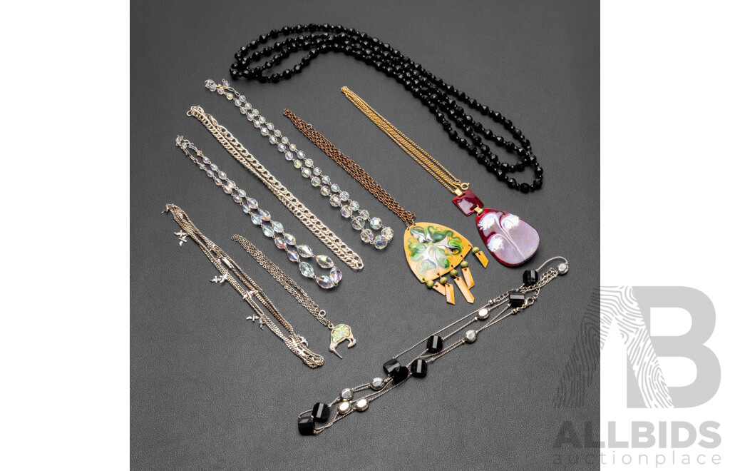 Collection of Gold & Silver Tone Necklaces - Lot of 9