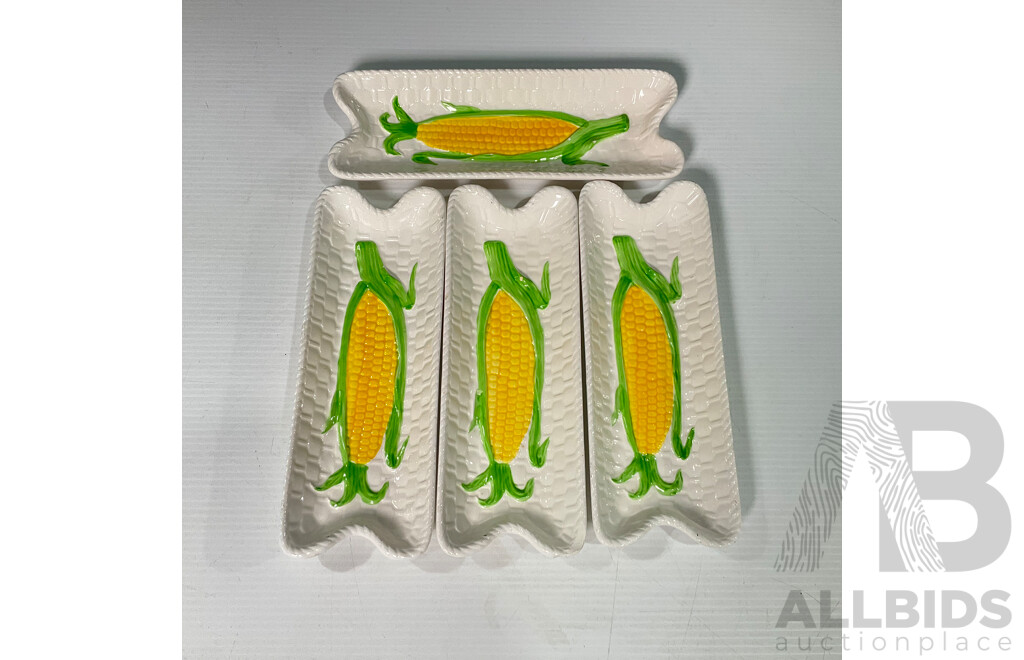 Set of Four Corn on the Cob Serving Tray