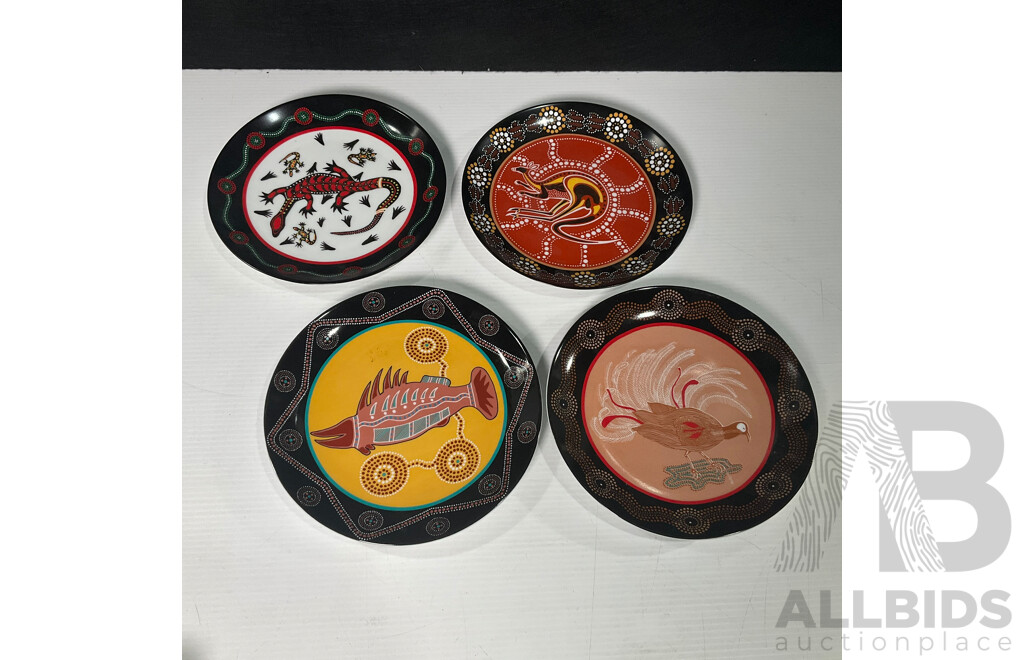 Collection of Four Torwabba Aboriginal Art Plates