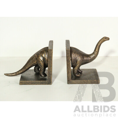 Pair of Cast Iron Dinosaur Bookends