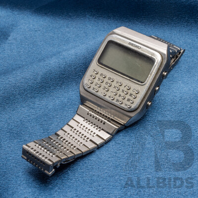 Vintage Seiko Calculator Digital LCD Display Quartz Japan Men's Watch - C153-5010