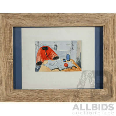 Pro Hart, (20th Century, Crib Time, Hand Coloured Etching, Unsigned Publisher's Proof, 29 x 37 cm (frame)